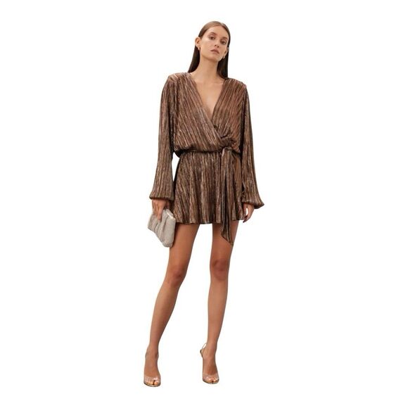 Ramy Brook Copper Metallic Vincy Dress Size Small Read Description - Picture 2 of 10